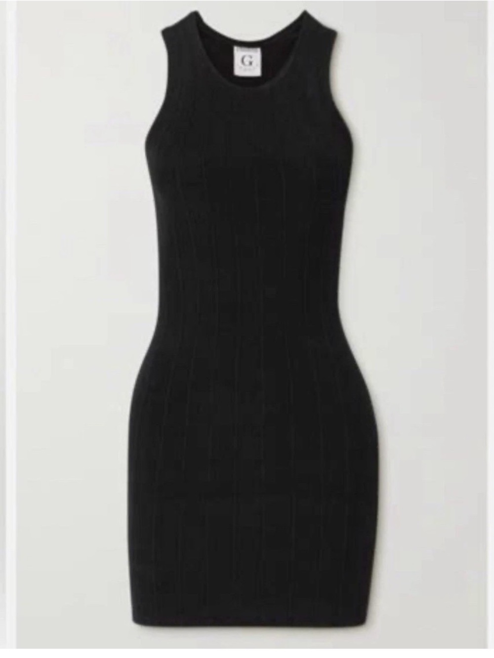 Hunza G Black Ribbed Tank Mini Dress